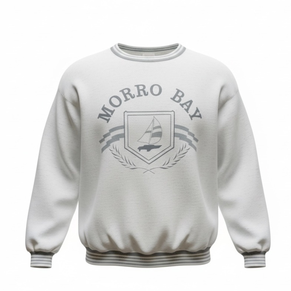 Vintage 90’s Morro Bay Yacht & Country Club Grey Sweatshirt Retro Sportswear XL